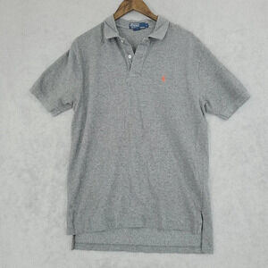VTG Polo By Ralph Lauren Mens Gray Short Sleeve Polo Shirt Size L Cotton  5CT